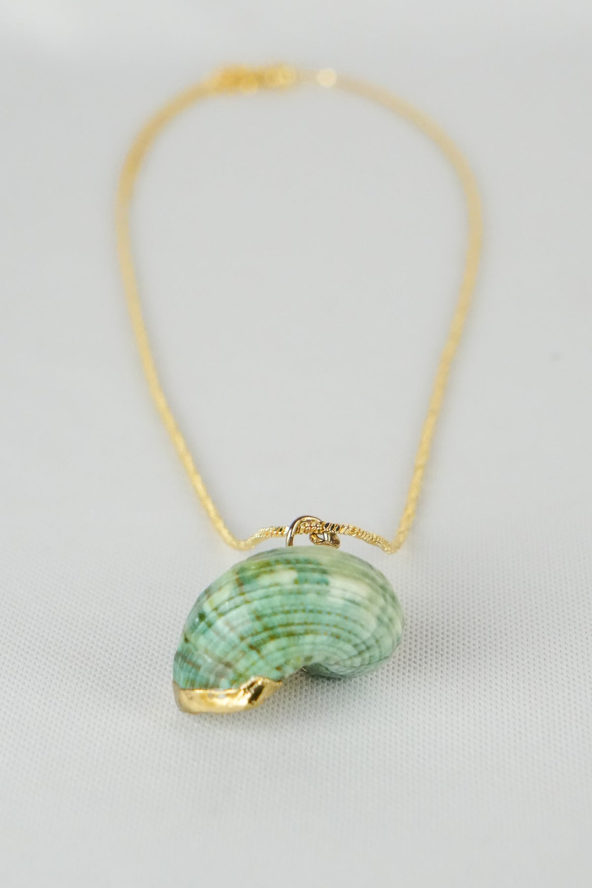 Canto de sirena - Collar con dije verde de caracol