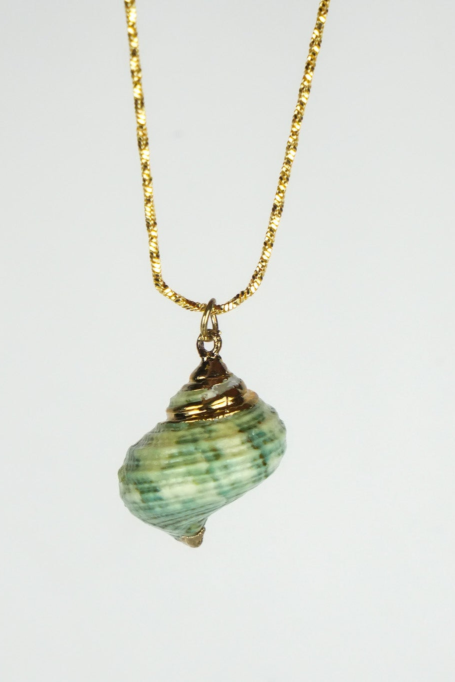 Canto de sirena - Collar con dije verde de caracol