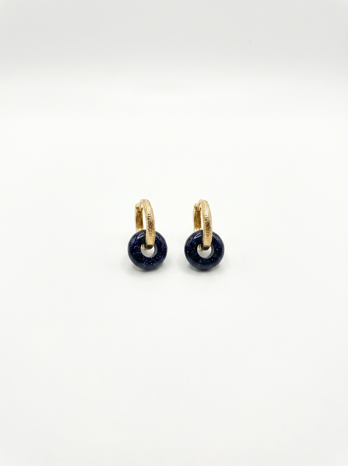 Aro Portal - Aretes con aro de aventurina azul