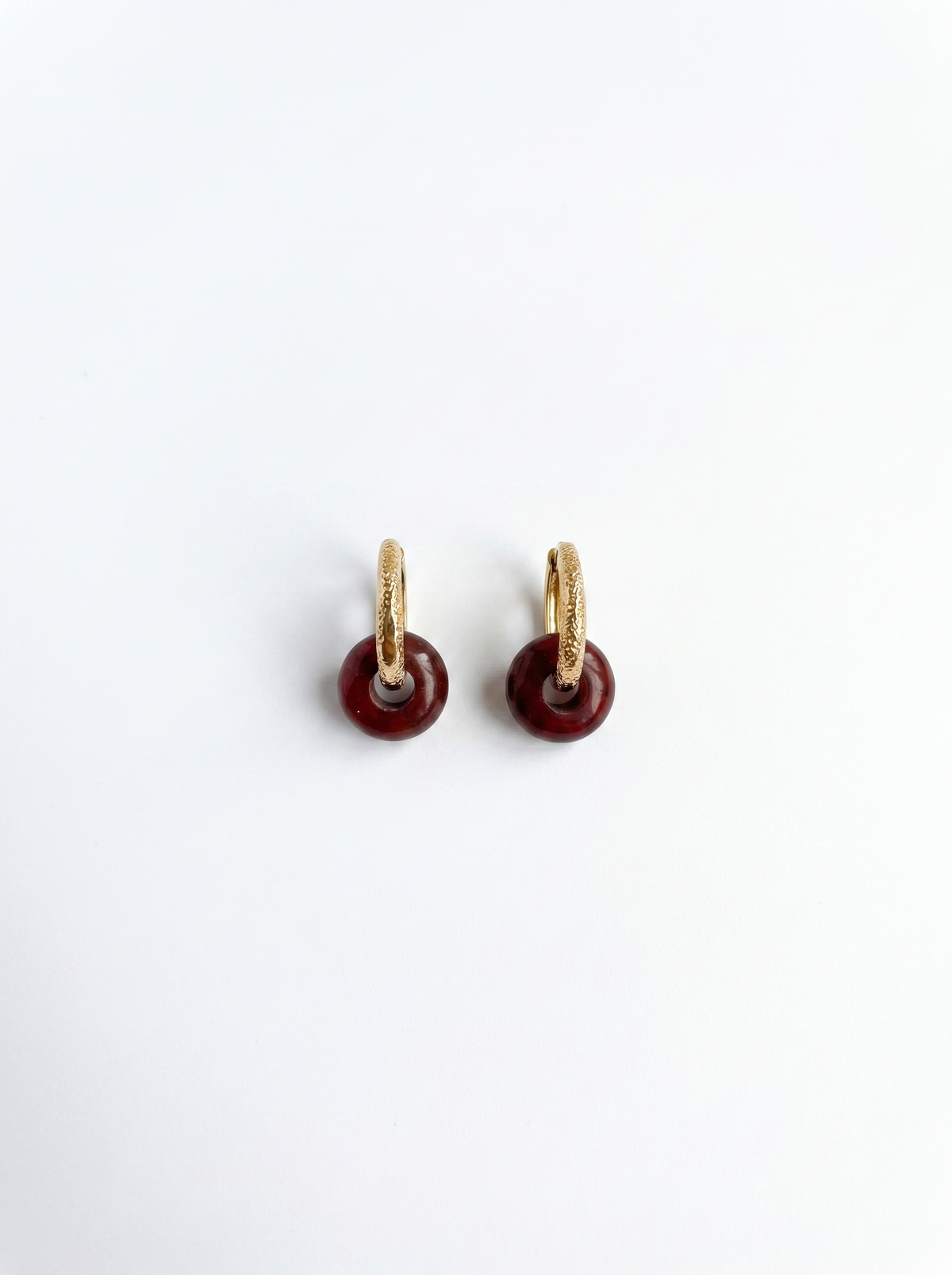 Aro Portal - Aretes con aro de agata roja