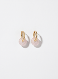 Aro Portal - Aretes con aro de cuarzo rosa