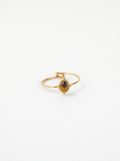 Portal - Anillo ajustable de piedra en tono ámbar - acero inoxidable