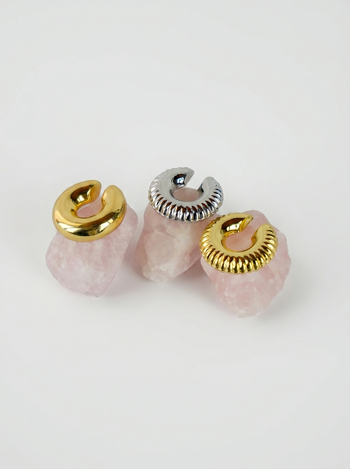 Halo Rayado Plateado | Ear Cuff rayado plata